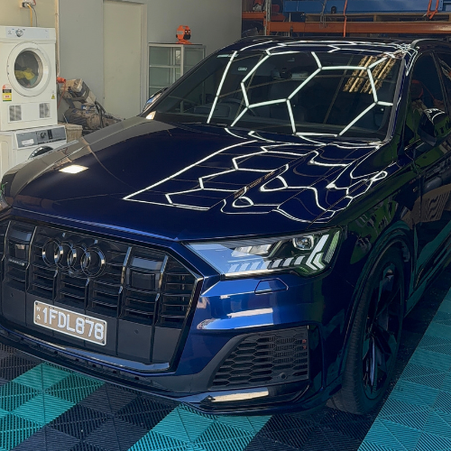Blue Audi SUV professionally detailed at Maddington car detailing workshop